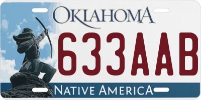 OK license plate 633AAB