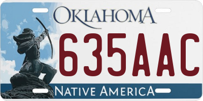 OK license plate 635AAC