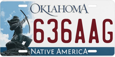OK license plate 636AAG