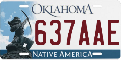 OK license plate 637AAE