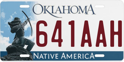 OK license plate 641AAH