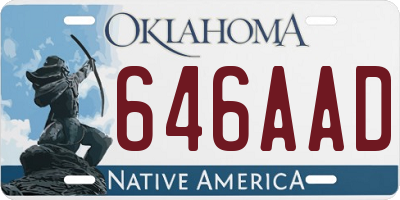 OK license plate 646AAD