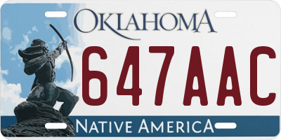 OK license plate 647AAC