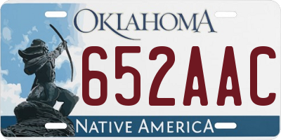 OK license plate 652AAC