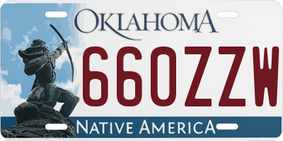 OK license plate 660ZZW