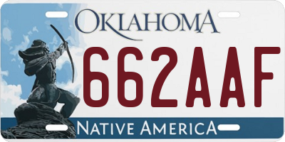 OK license plate 662AAF