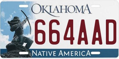 OK license plate 664AAD