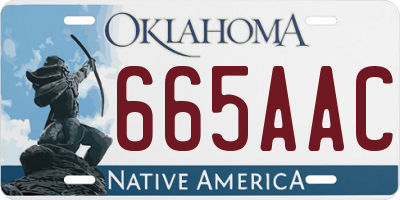 OK license plate 665AAC