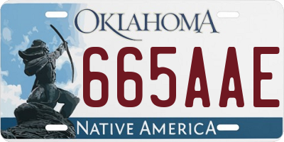 OK license plate 665AAE