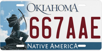 OK license plate 667AAE