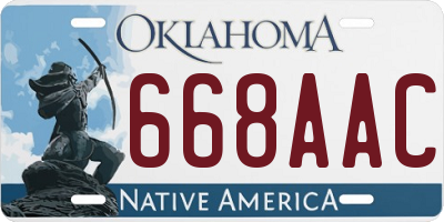 OK license plate 668AAC