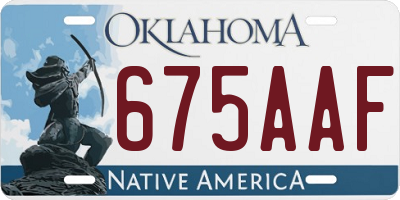 OK license plate 675AAF