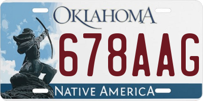 OK license plate 678AAG