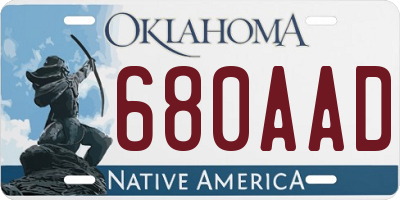 OK license plate 680AAD