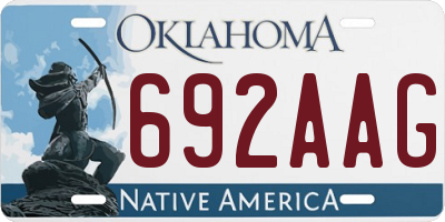 OK license plate 692AAG