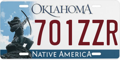 OK license plate 701ZZR