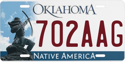 OK license plate 702AAG