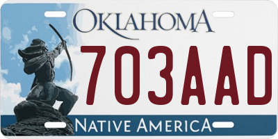 OK license plate 703AAD