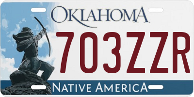 OK license plate 703ZZR