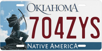 OK license plate 704ZYS