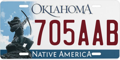 OK license plate 705AAB