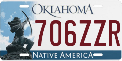 OK license plate 706ZZR