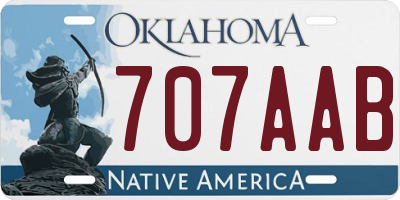 OK license plate 707AAB