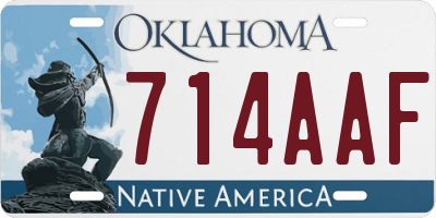 OK license plate 714AAF