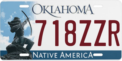 OK license plate 718ZZR