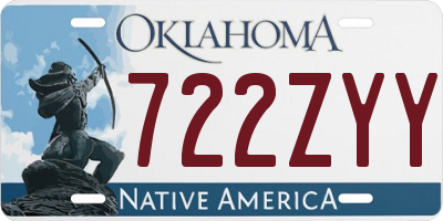 OK license plate 722ZYY