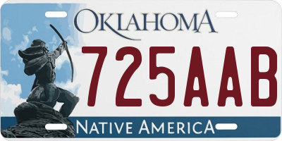 OK license plate 725AAB