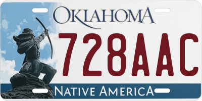 OK license plate 728AAC