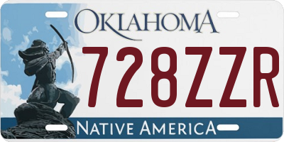 OK license plate 728ZZR