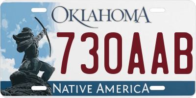 OK license plate 730AAB