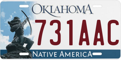 OK license plate 731AAC
