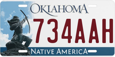 OK license plate 734AAH