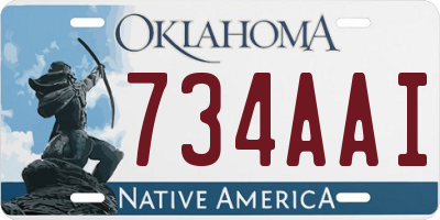 OK license plate 734AAI