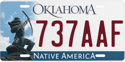 OK license plate 737AAF