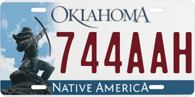 OK license plate 744AAH