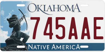 OK license plate 745AAE