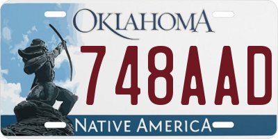 OK license plate 748AAD