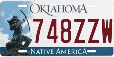 OK license plate 748ZZW