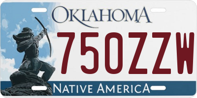 OK license plate 750ZZW
