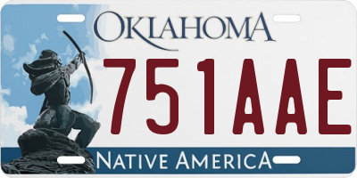 OK license plate 751AAE