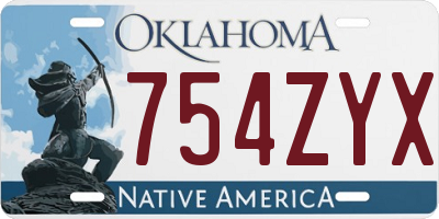 OK license plate 754ZYX