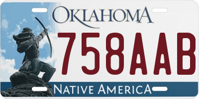 OK license plate 758AAB