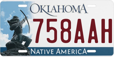 OK license plate 758AAH