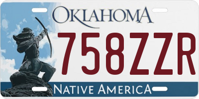 OK license plate 758ZZR