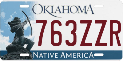 OK license plate 763ZZR