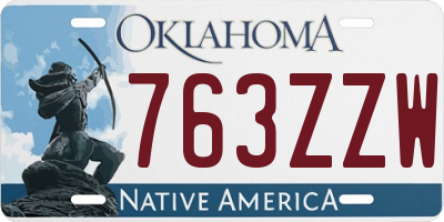OK license plate 763ZZW